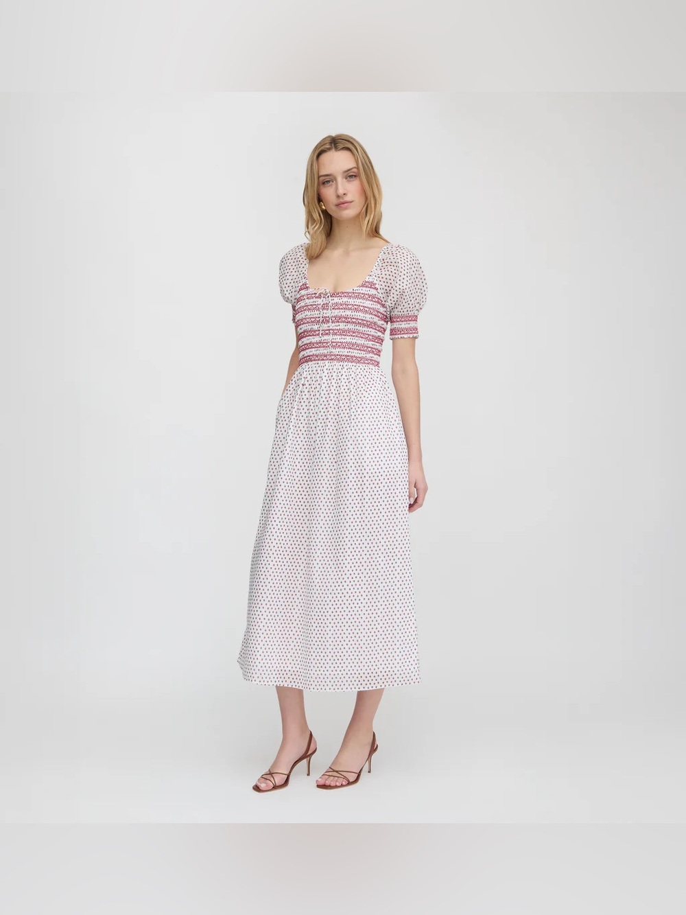 New Hill House Madeline Nap Dress in White Poppy Half Drop Size XS